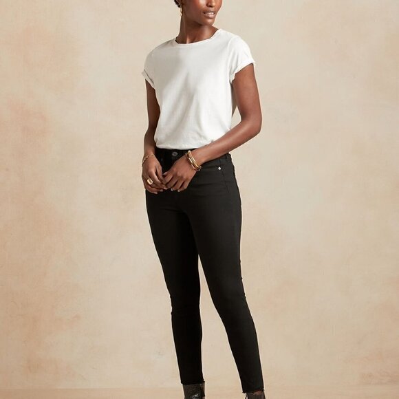 Banana Republic Black High-Rise Skinny Zero Gravity No Fade Jeans Size 28/6 - Picture 2 of 8